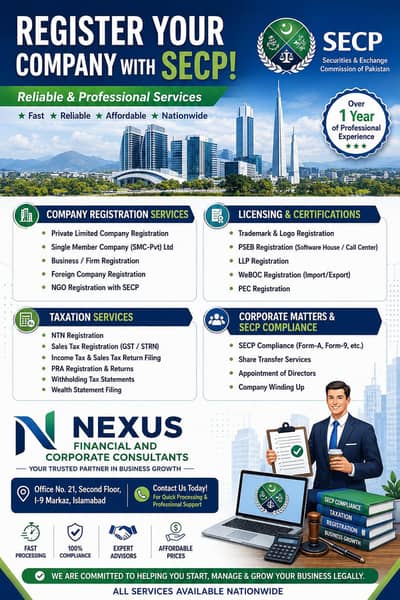 Company Registration/Tax Filing/ PSEB,PEC & Import Export License