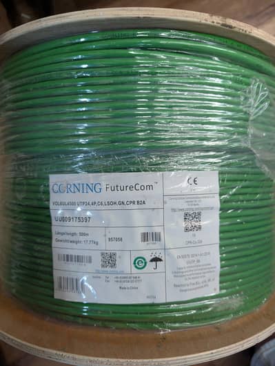 Corning cat-6 utp 24awg lsoh cable 500mtr roll original