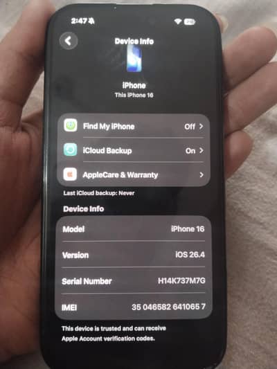 iphone 16 Jv battery health 98% 10/10 not a single scratch
