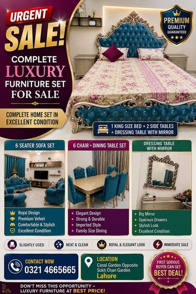 Bed set / sofa set / dinning table / vanity