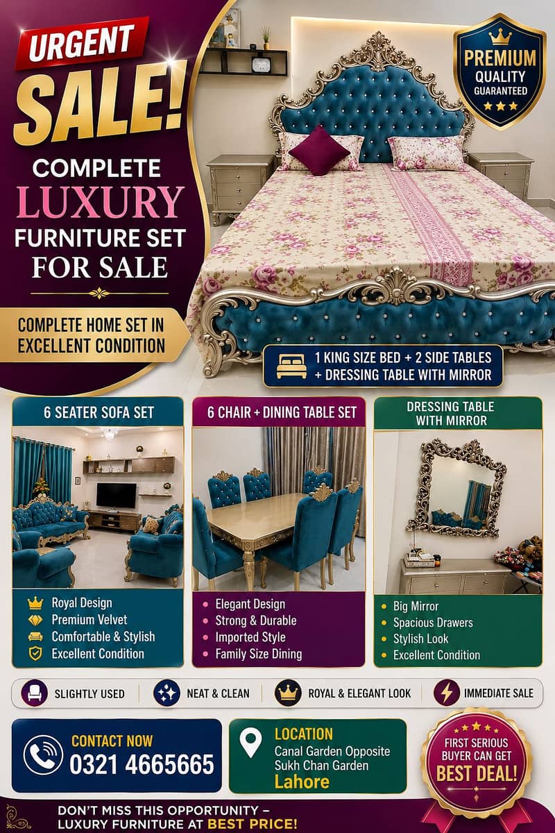 Bed set / sofa set / dinning table / vanity 0