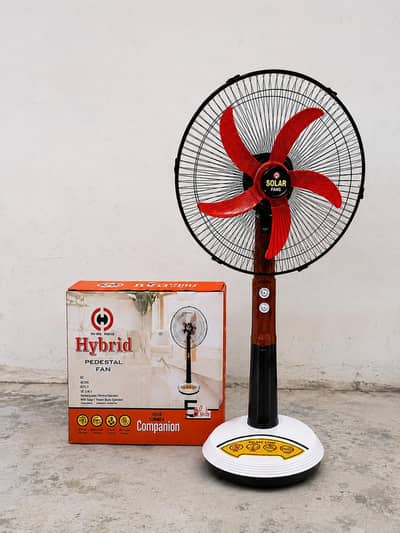 Hybrid Rechargeable Stand Fan 18" | Solar Fan | Battery Backup |