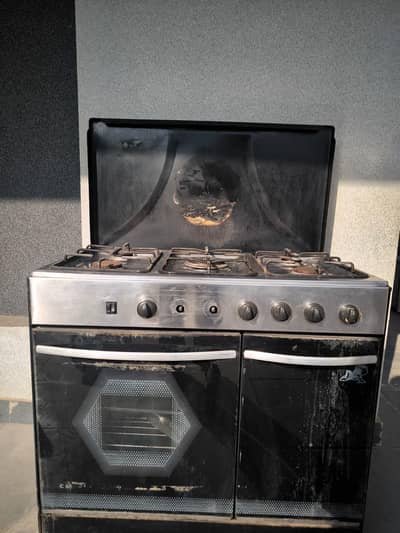 Corona 5 Burner Gas Range with Twin Oven – Stainless Top