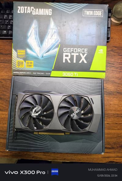 Zotac NVIDIA RTX 3060Ti   10 by 10.  VERY less used