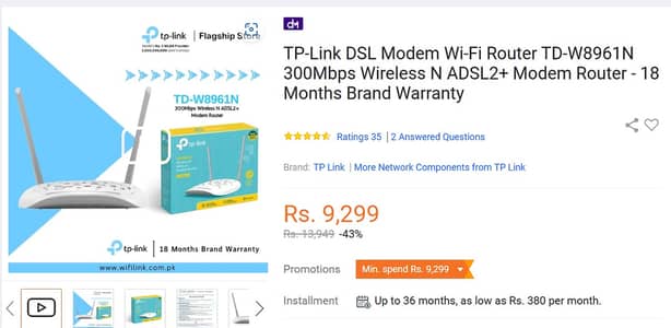 TP-Link TD-W8961N Wi-Fi Router for Sale
