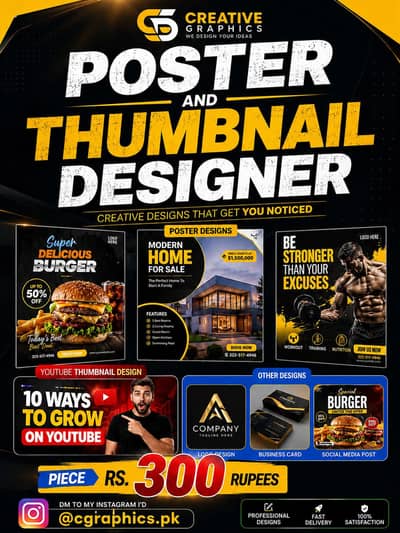 Professional Thumbnail & Poster Designer | Rs. 300 Only