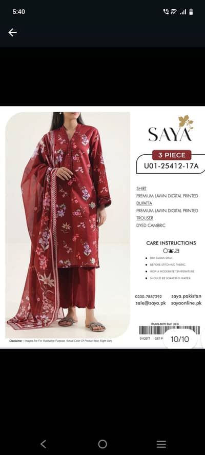 sale sale SAYA collection 3pc lawn