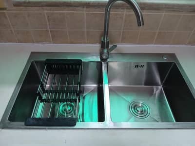 kitchen sink with mixer(double bowl)