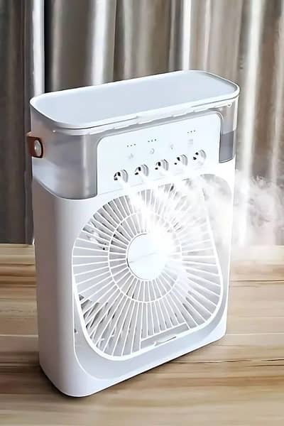Multi function eveporation cooling fan with LED lights