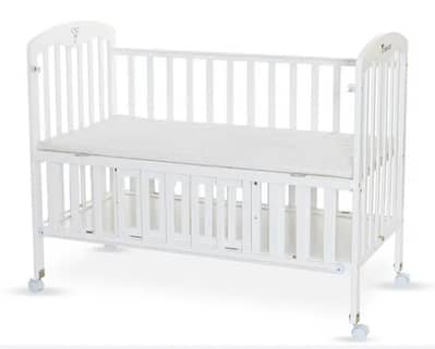 Teknum 4 in 1 baby crib, pure wood, white