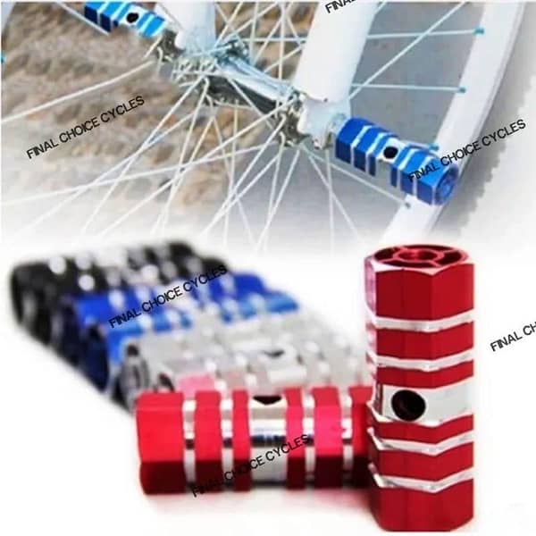 Durable Aluminum Alloy Bike Foot PIN - Non-Slip Front & Rear Axle Footrests for MTB, BMX, & More (Pair)