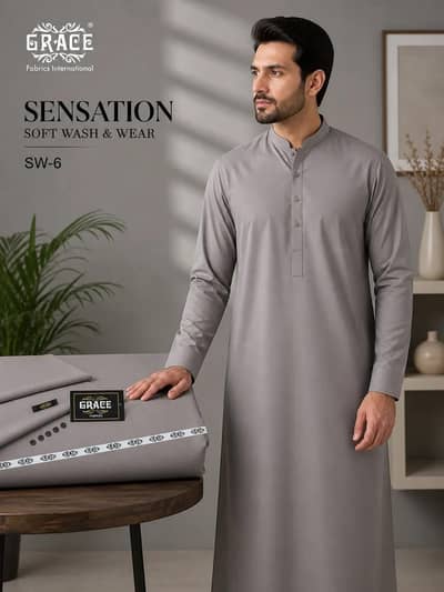 Mens wash and wear  plain suite