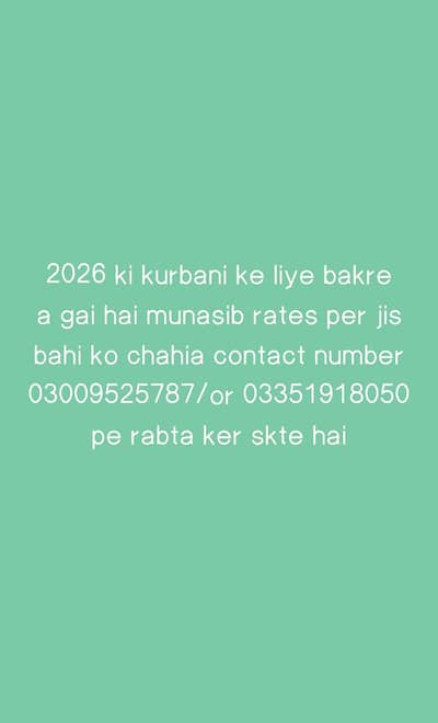 2026 ki kurbani ke liye bakre for sale hai