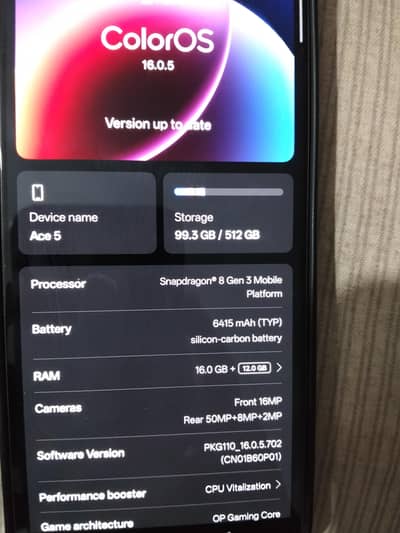 ONE PLUS ACE 5 16 512