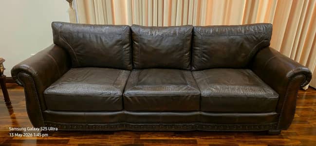 Genuine leather sofa set