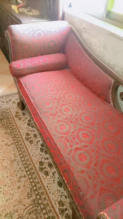 double bed with side tables,dressing,dewan and table