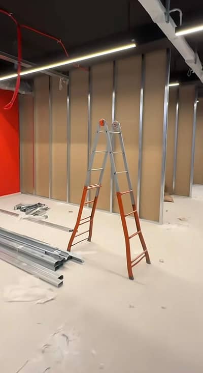 Drywall gypsum wall partition, glass partition, gypsum ceiling near me