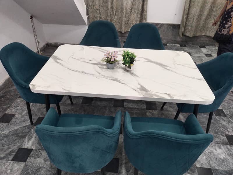 6 chairs dining table set 2