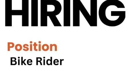 Bike rider required for delivery purpose