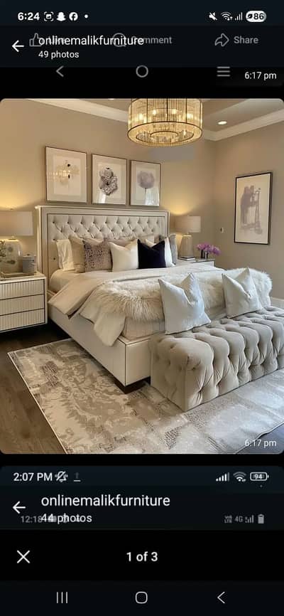 Double bed/king size bed/dressing table/bed set/Poshish bed/furniture