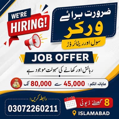 ورکر / سول اور ریٹائرڈ اسٹاف کے لیے جاب آفر
