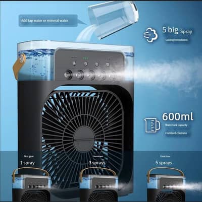 portable rechargeable mist fan with humidifier