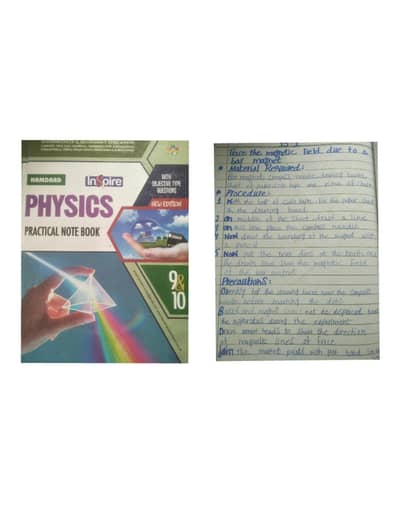 physics class 9 or 10 practical copy
