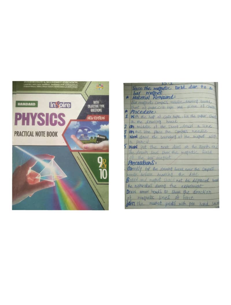 physics class 9 or 10 practical copy 0