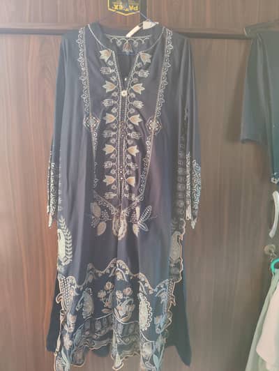 classy navy blue eastern wear