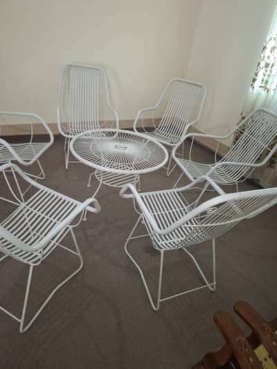 Iron Chairs with Table