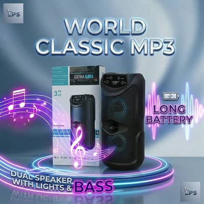 GTS-1557 Bluetooth Dual Speaker Extra Bass RGB LED Lights Portable Wir