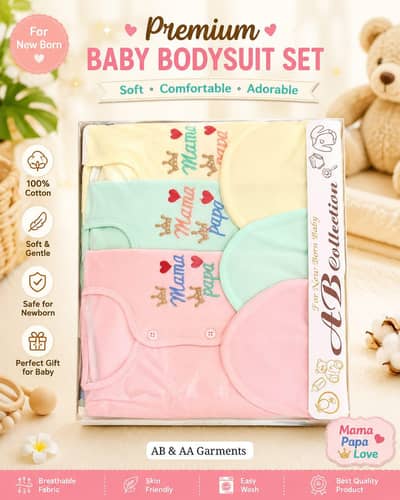 3pcs baby body suit