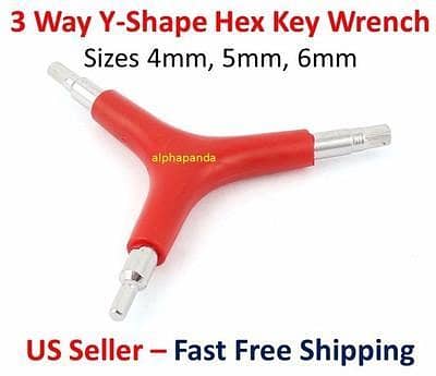 3-Way L key Hex Wrench Spanner Bicycle Repair Tool - Y-Type Allen Key for Cycling/MTB Maintenance (4mm/5mm/6mm)