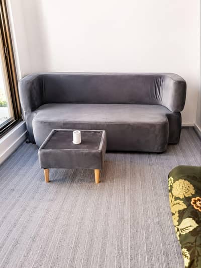 Modern Grey velvet aofa-Cum-Bed