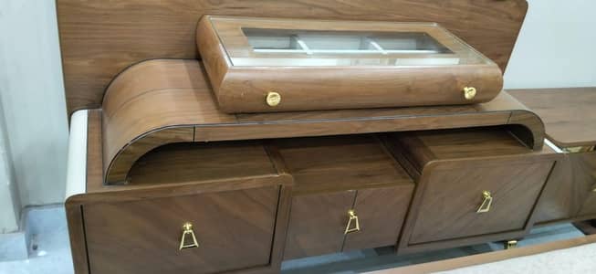 wooden king size bed / dressing table/ 2 side tables