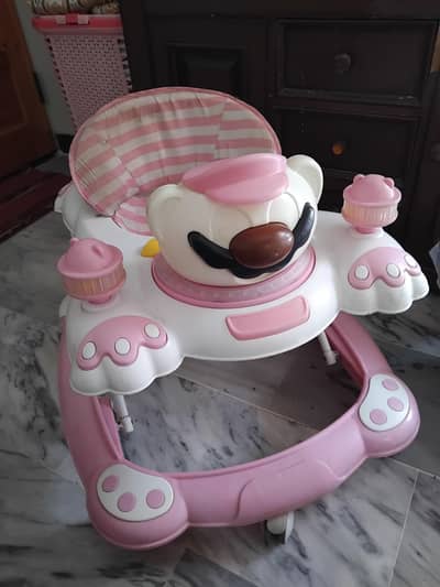 Pink color Walker for baby girls 3 months used only