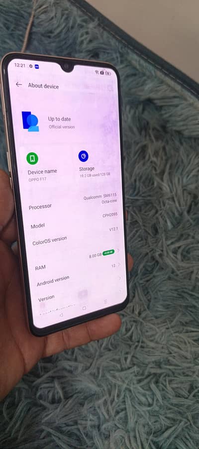 oppo f17 indisplay fingerprient 8 128