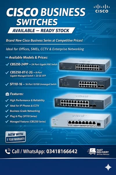 Cisco Business Switches | Offices, SMEs & CCTV Networking | Cisco |SM