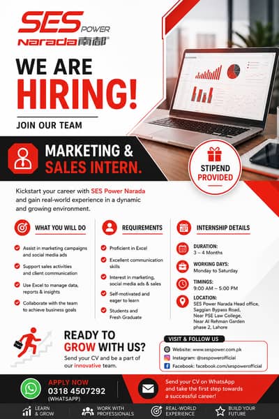 Marketing & Sales Intern (Male & Female)