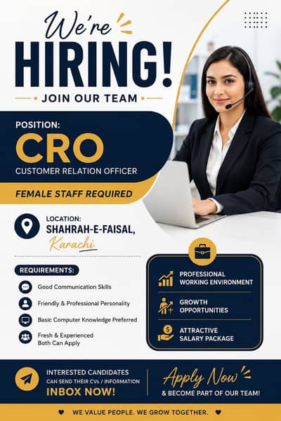 We are hiring female staff