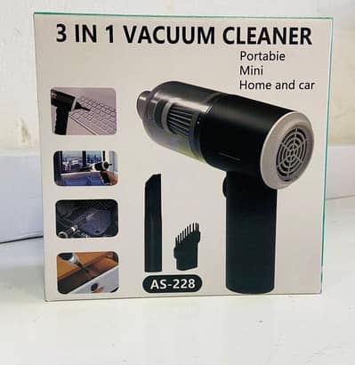 3 in 1 Portable Vacuum Cleaner USB Rechargeable Handheld Mini Vacuum