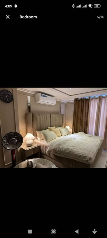 1 Bedroom VIP Full furnish flat per day available in Bahria town Lahore 0300 4561276