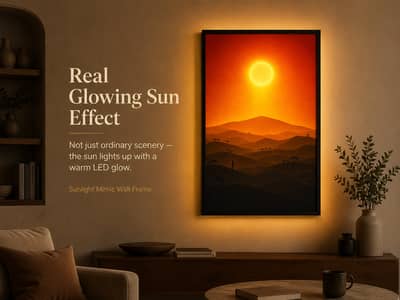 LED Glowing Sunset Wall Frame for TV Lounge & Living Room Decor