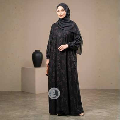 New self printed black abaya