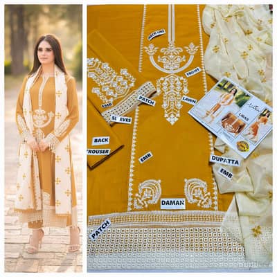 Ladies 3 Piece Lawn Suit | Eid Collection  | Fnacy Dress | Ladies Suit