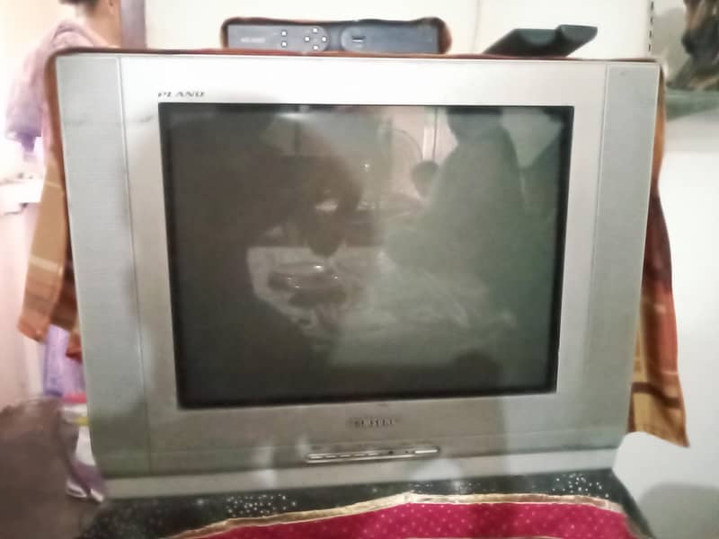 tv with dish and decoder 0