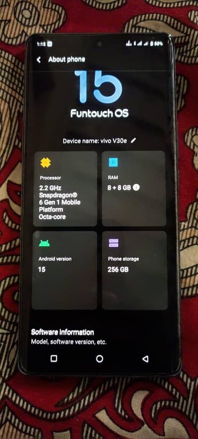 vivo v30e PTA approved 8+8/256 complete box