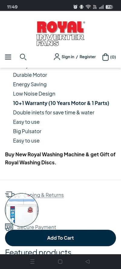ROYAL FAN COMPANY MACHINE  MODEL RWM-8012T