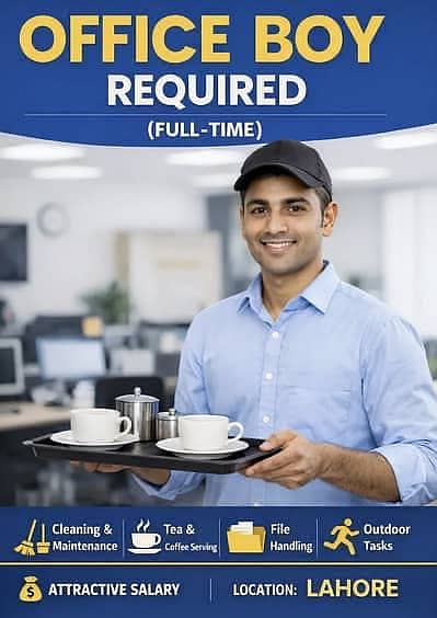 Need Office Boy for Doing all types of Work,should have a bike