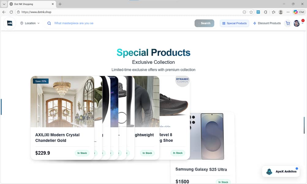 AI Integrated Fully Animated E-commerce website 3